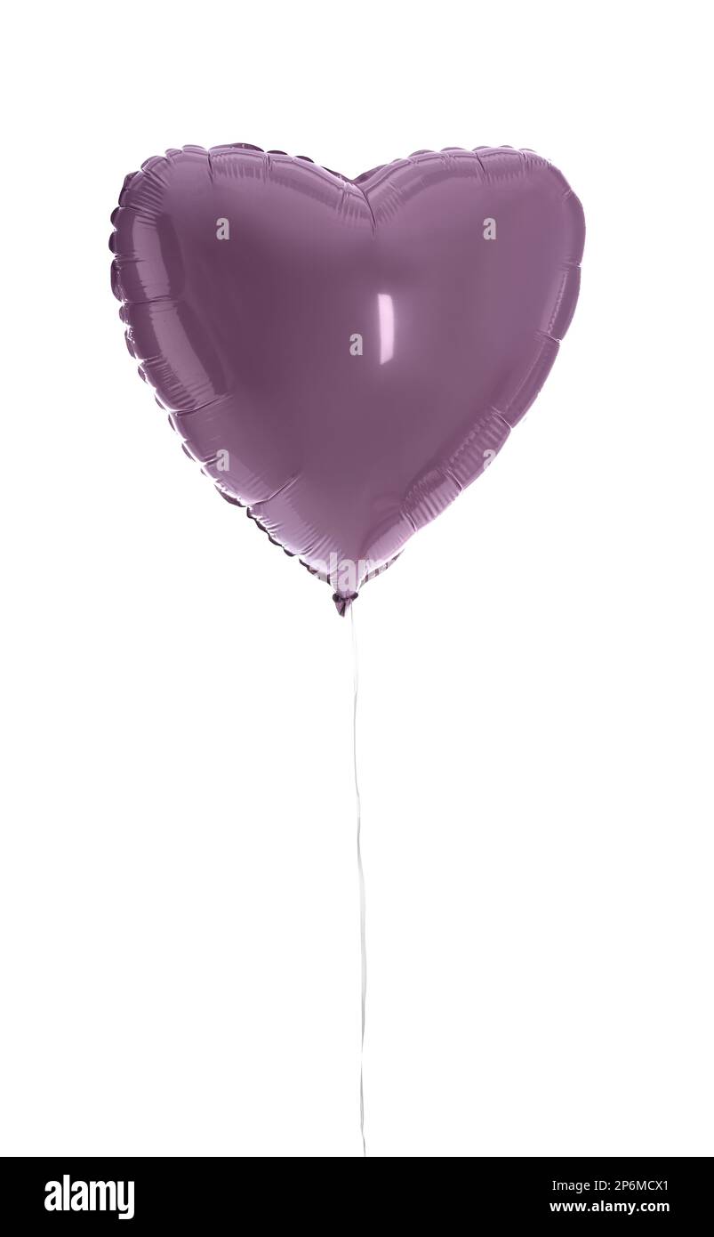 Ballon en forme de coeur de fête isolé sur blanc Banque D'Images