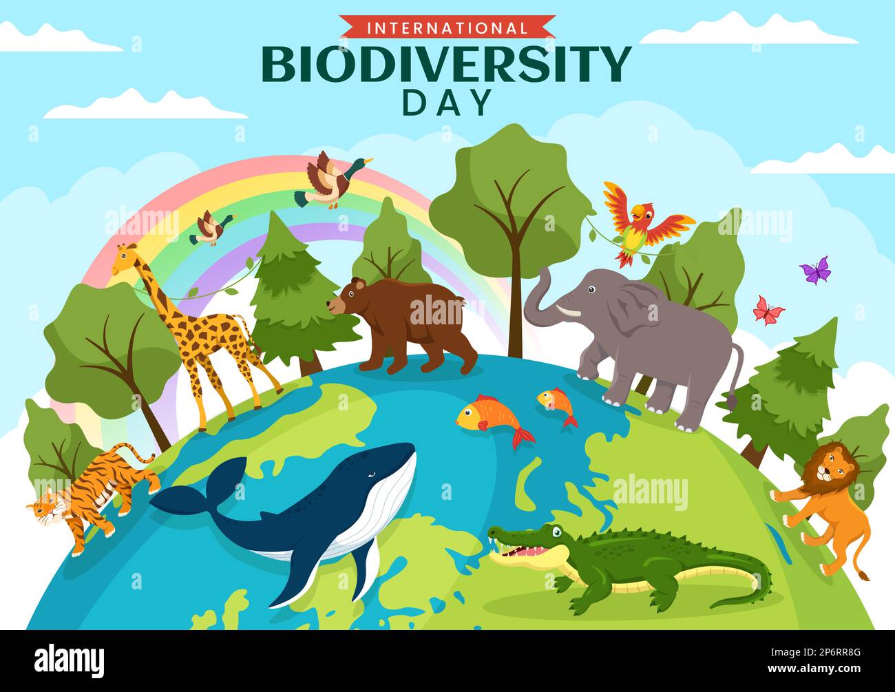 Journée mondiale de la biodiversité sur l'illustration 22 mai avec