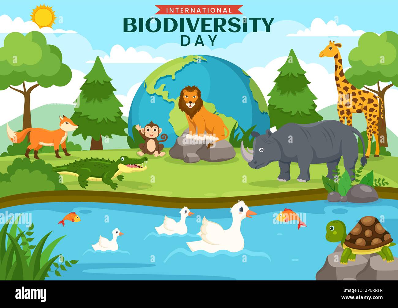 Journée mondiale de la biodiversité sur l'illustration 22 mai avec