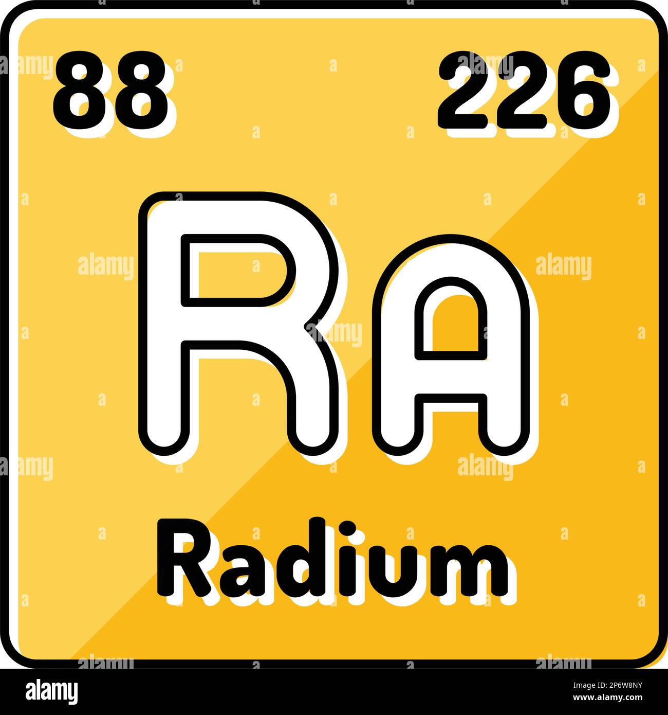 illustration vectorielle de l'icône de couleur d'élément chimique radium Illustration de Vecteur