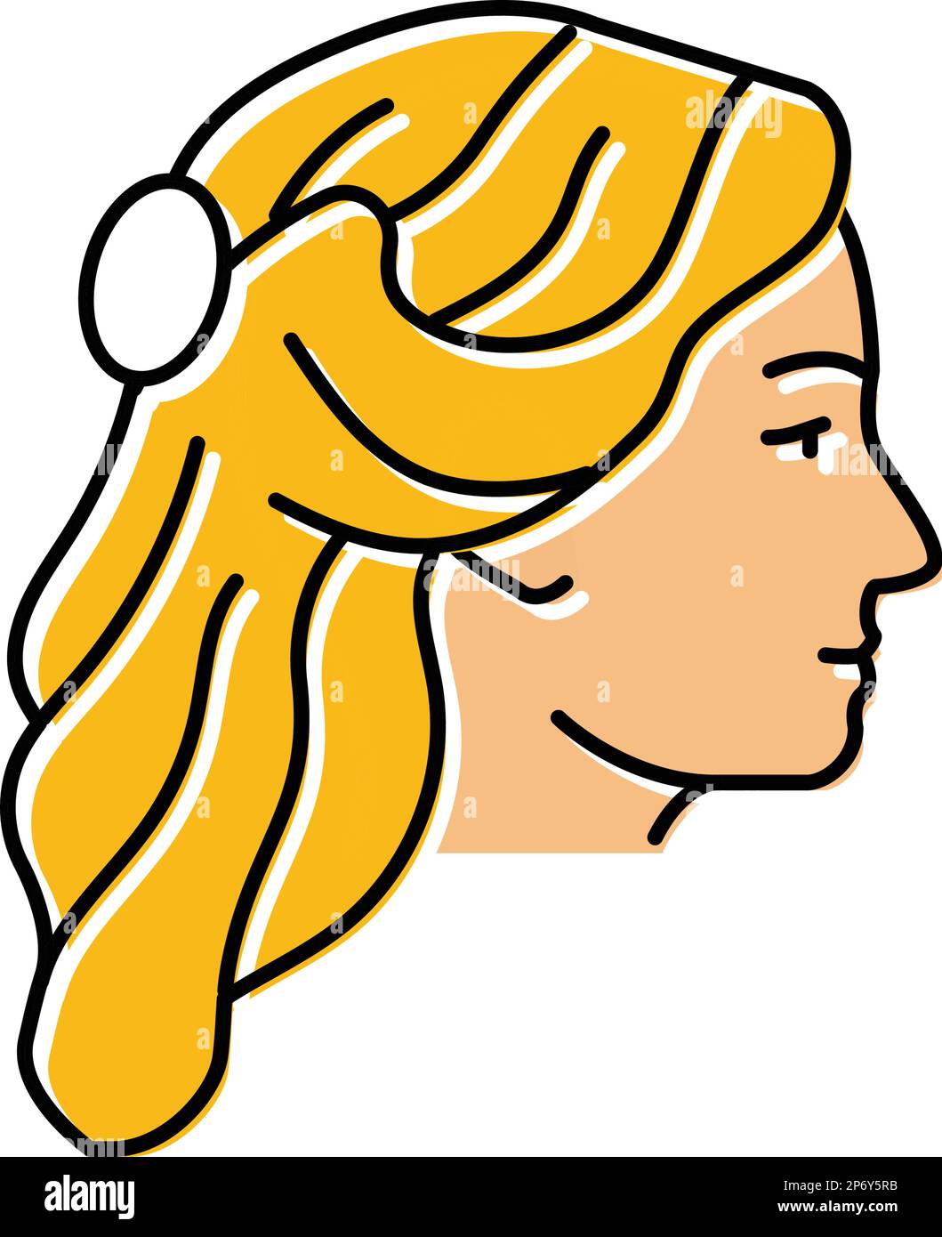 illustration vectorielle de l'icône de couleur féminine de la coiffure de mariage Illustration de Vecteur