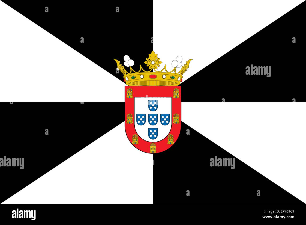 Drapeau de la ville autonome Ceuta Banque D'Images