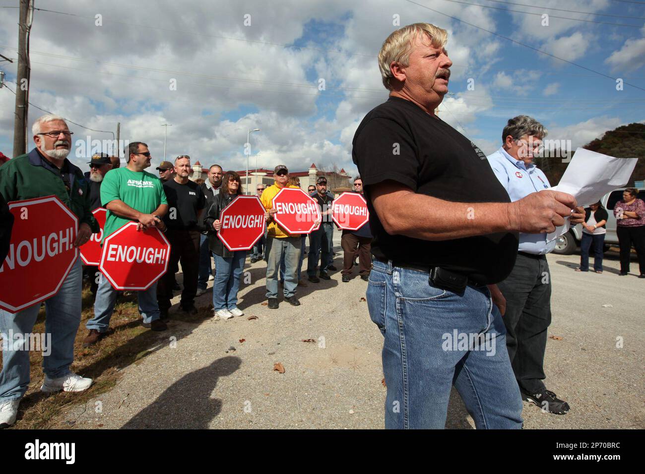 Iowa State Penitentiary Corrections Officer Michael Fraise, second from