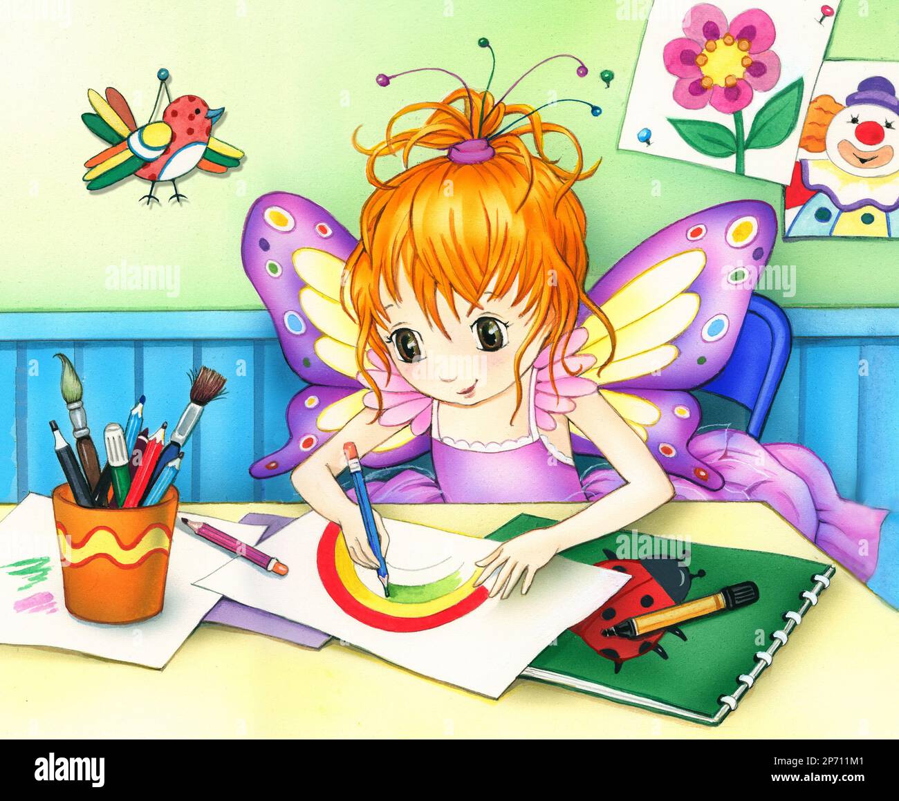 Jeune fille-Fairy créant des images Banque D'Images