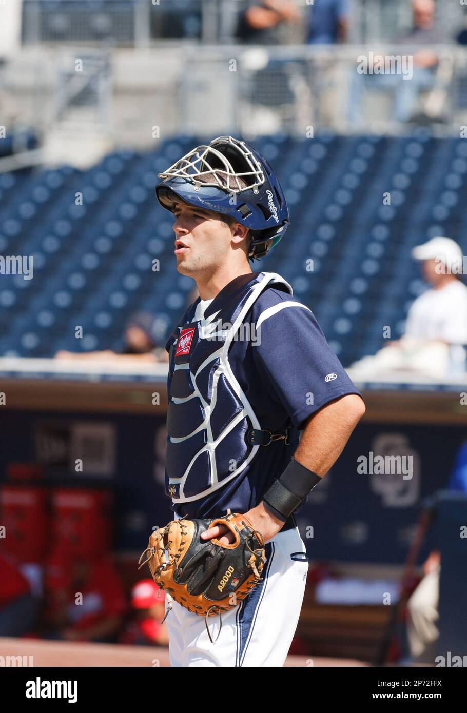 August 14 2011: Prep star baseball player Chris Harvey, seen here during warmups at the 2011 Perfect Game All-American Classic at Petco Park, San Diego, California. (Cal Sports Media via AP Images) Banque D'Images