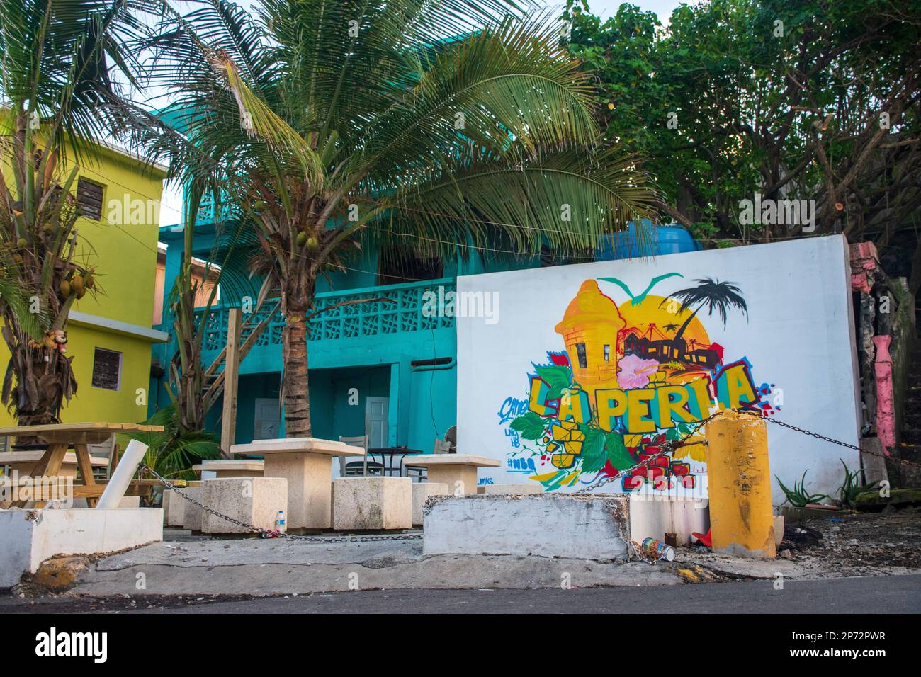 Fresque de la Perla dans le vieux San Juan Porto Rico Banque D'Images
