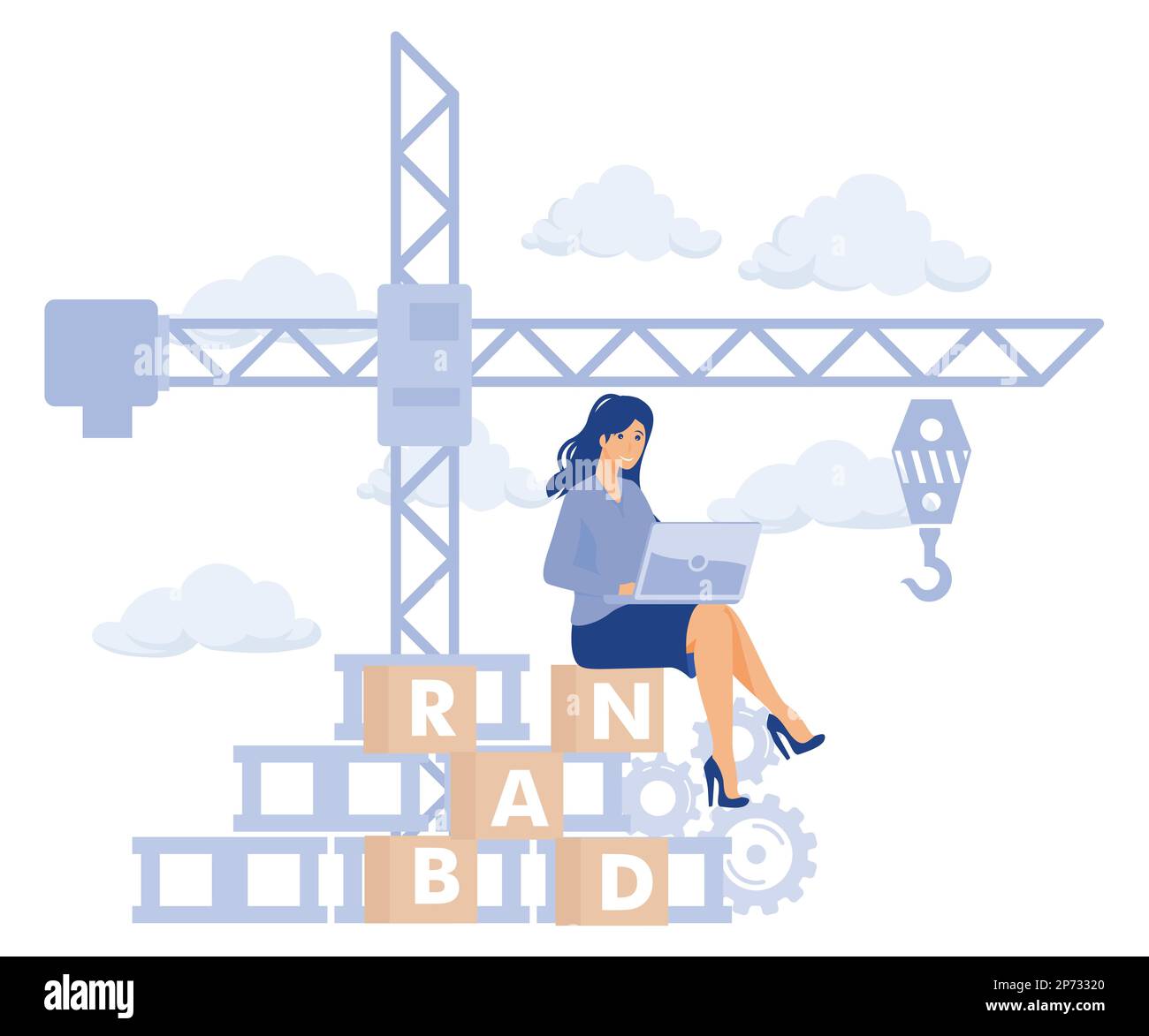 Concept de marque commerciale, création de marque, directives personnelles et de communication de la marque, illustration moderne à vecteur plat Illustration de Vecteur