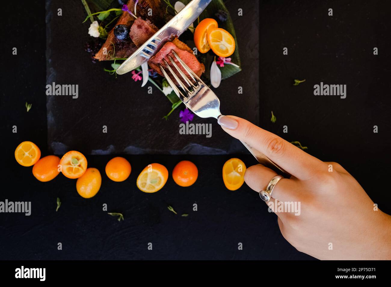 dégustation exotique restaurant cuisine gastronomique Banque D'Images