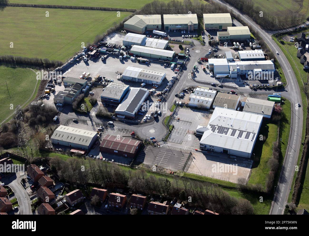 Vue aérienne de la zone industrielle Astley Lane, Swillington, Leeds Banque D'Images