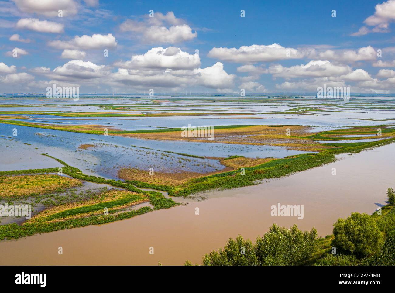 Paysage aérien de la rivière songhua en été Banque D'Images