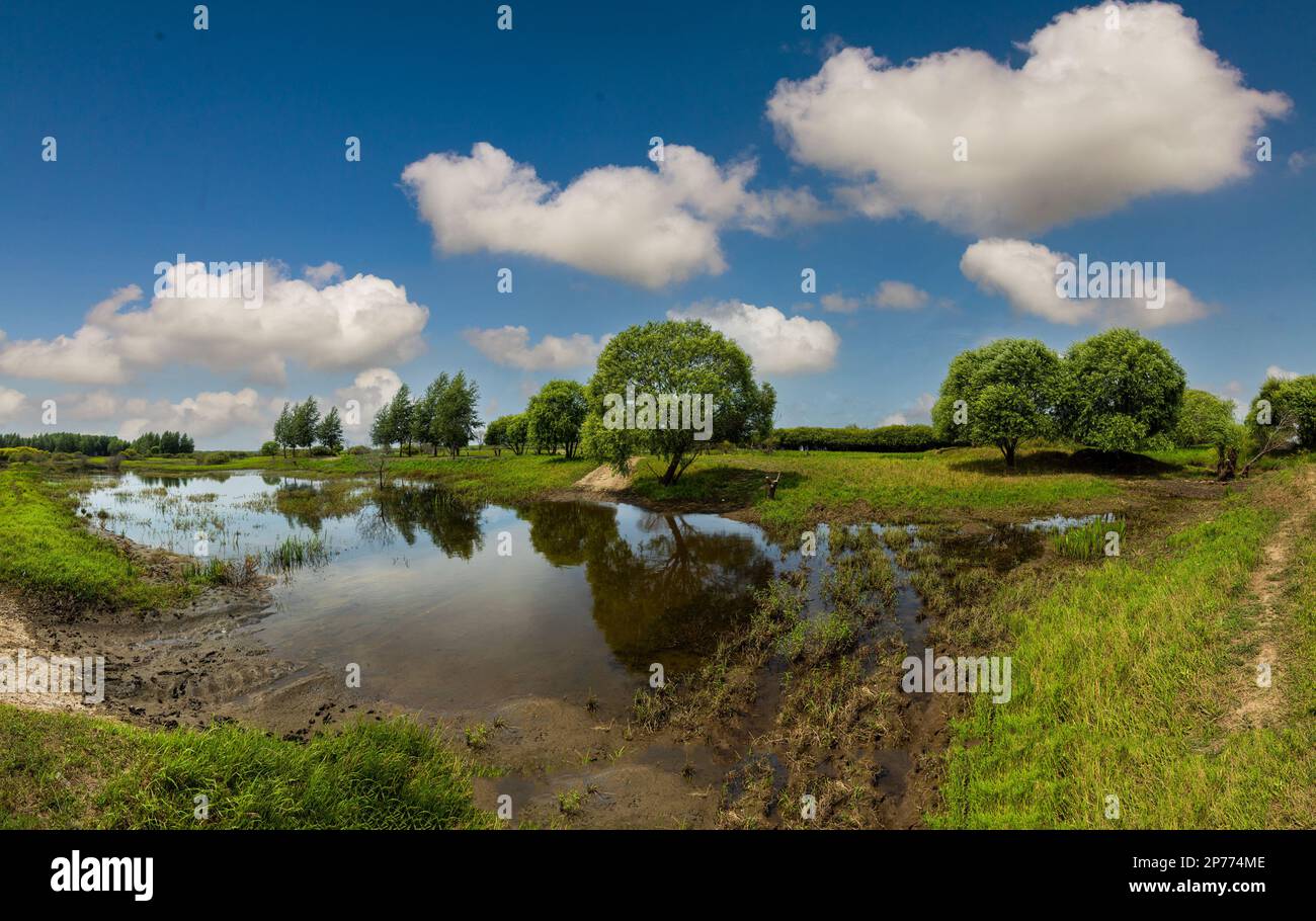 Paysage aérien de la rivière songhua en été Banque D'Images