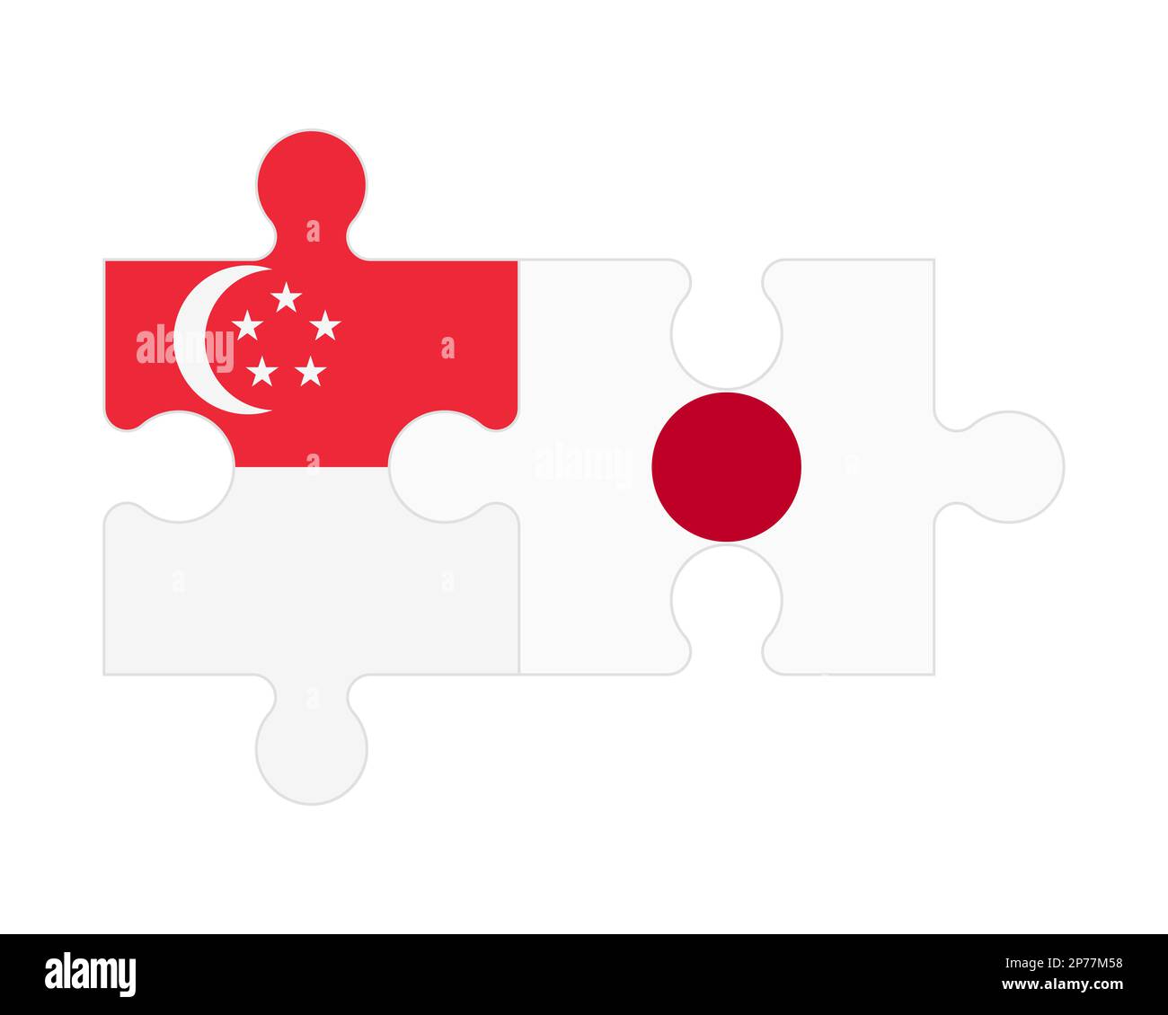 Puzzle connecté des drapeaux de Singapour et du Japon, Vector Image  Vectorielle Stock - Alamy