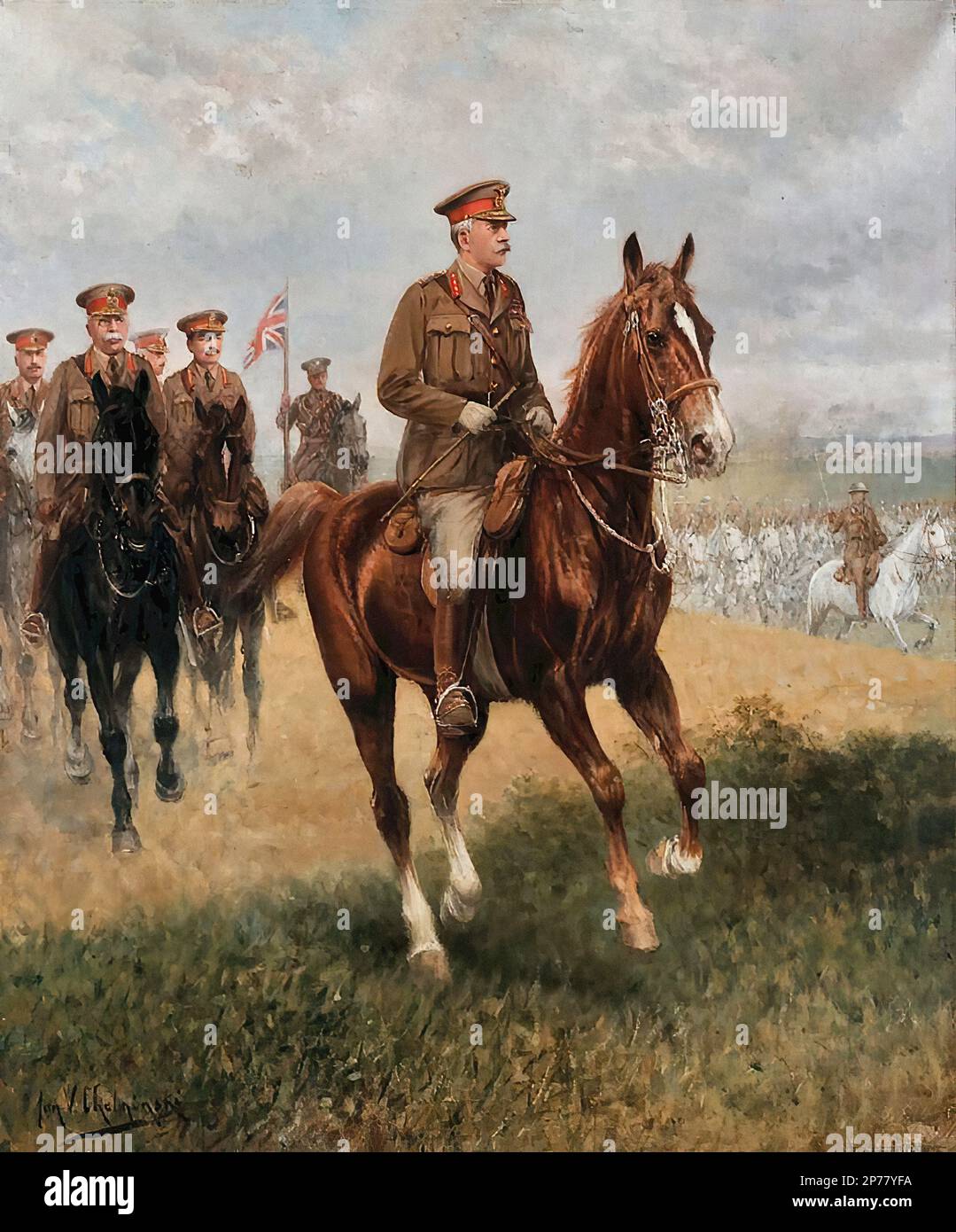 Chełmiński Jan Van - Feldmarszałek Sir Douglas Haig - Polska Szkoła - - Chelminski Jan Van - maréchal Sir Douglas Haig - École polonaise - Banque D'Images