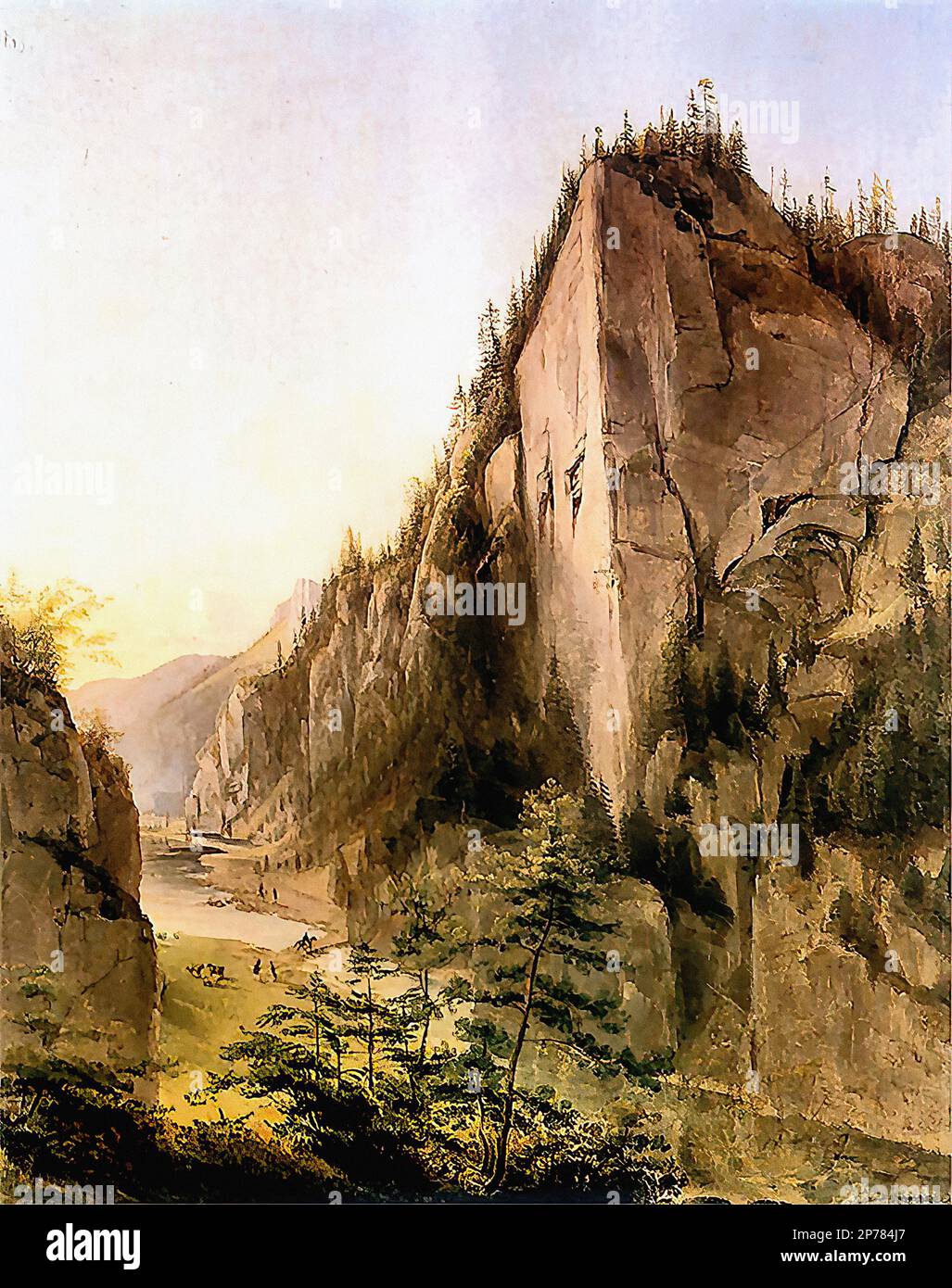 Głowacki Jan Nepomuchen - Dolina Kościeliska W Tatrach - Polska Szkoła - - Glowacki Jan Nepomuchen - Vallée de Koscieliska dans les montagnes Tatra - Ecole polonaise - Banque D'Images