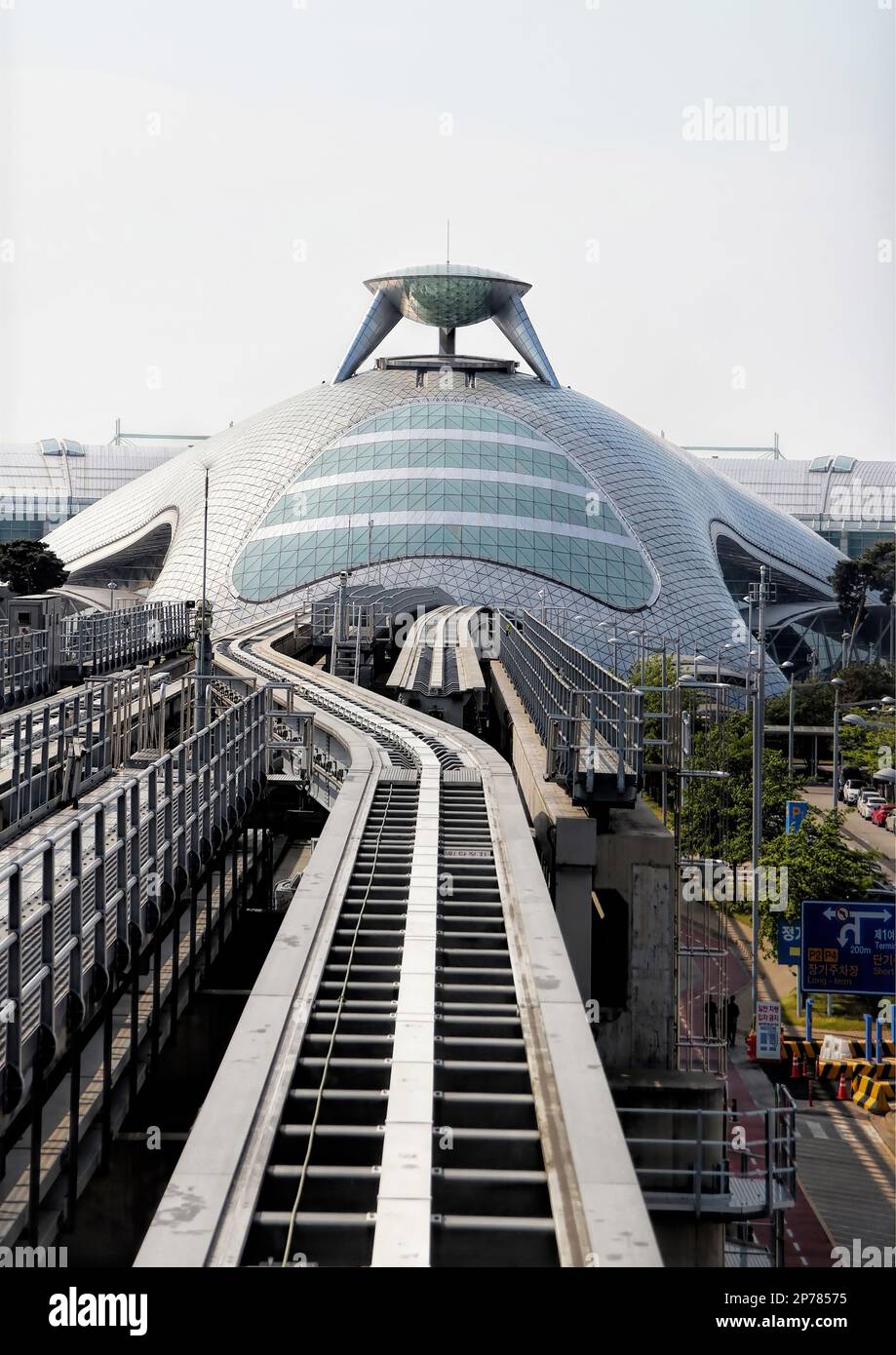 Incheon, Corée du Sud - 25 mai 2019, vue architecturale du terminal moderne de l'aéroport d'Incheon, principal centre de la Corée du Sud Banque D'Images