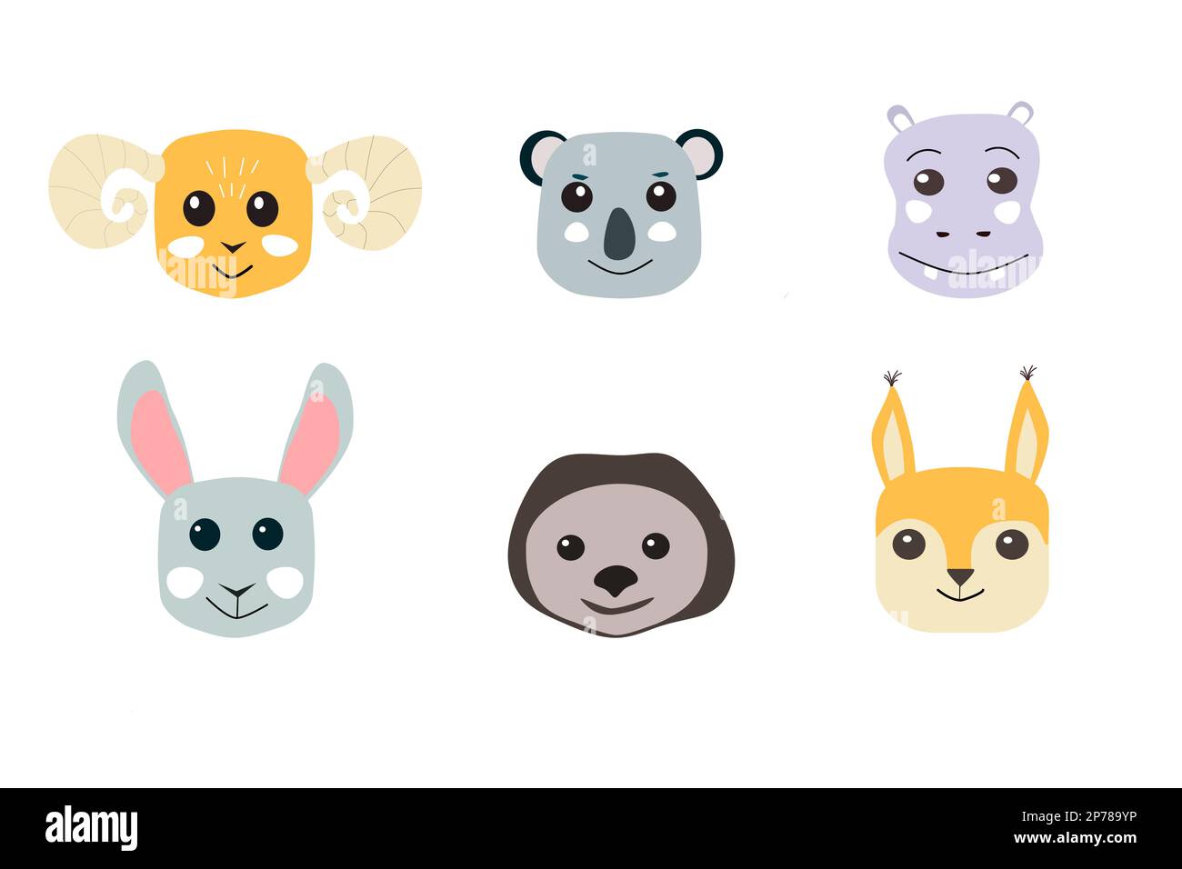 animaux mis sur bacille blanc Illustration de Vecteur