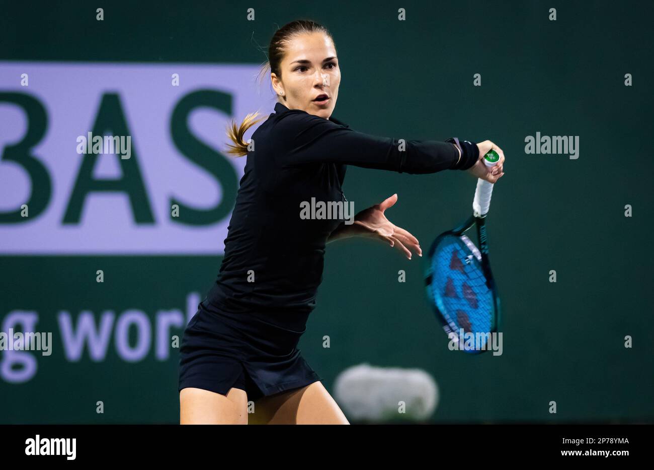 Mirjam Bjorklund de Suède lors du premier tour de qualifications de l'Open BNP Paribas 2023, tournoi de tennis WTA 1000 sur 6 mars 2023 à Indian Wells, Etats-Unis - photo: Rob Prange/DPPI/LiveMedia Banque D'Images