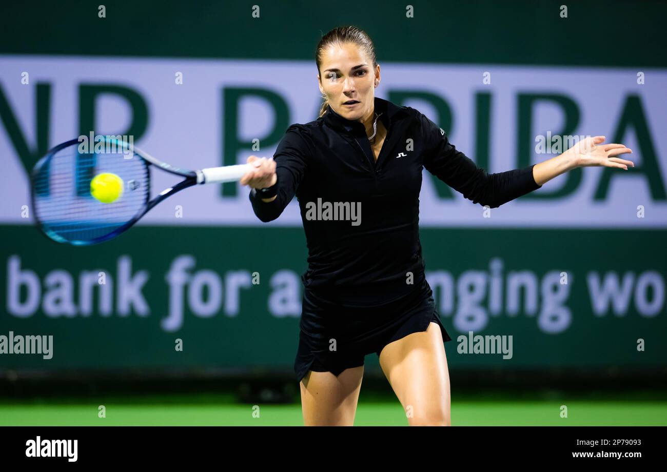 Mirjam Bjorklund de Suède lors du premier tour de qualifications de l'Open BNP Paribas 2023, tournoi de tennis WTA 1000 sur 6 mars 2023 à Indian Wells, Etats-Unis - photo: Rob Prange/DPPI/LiveMedia Banque D'Images