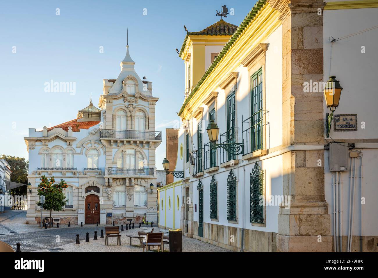 Magnifique palais Belmarco du début du 20th siècle dans le centre-ville de Faro, Algarve, Portugal Banque D'Images