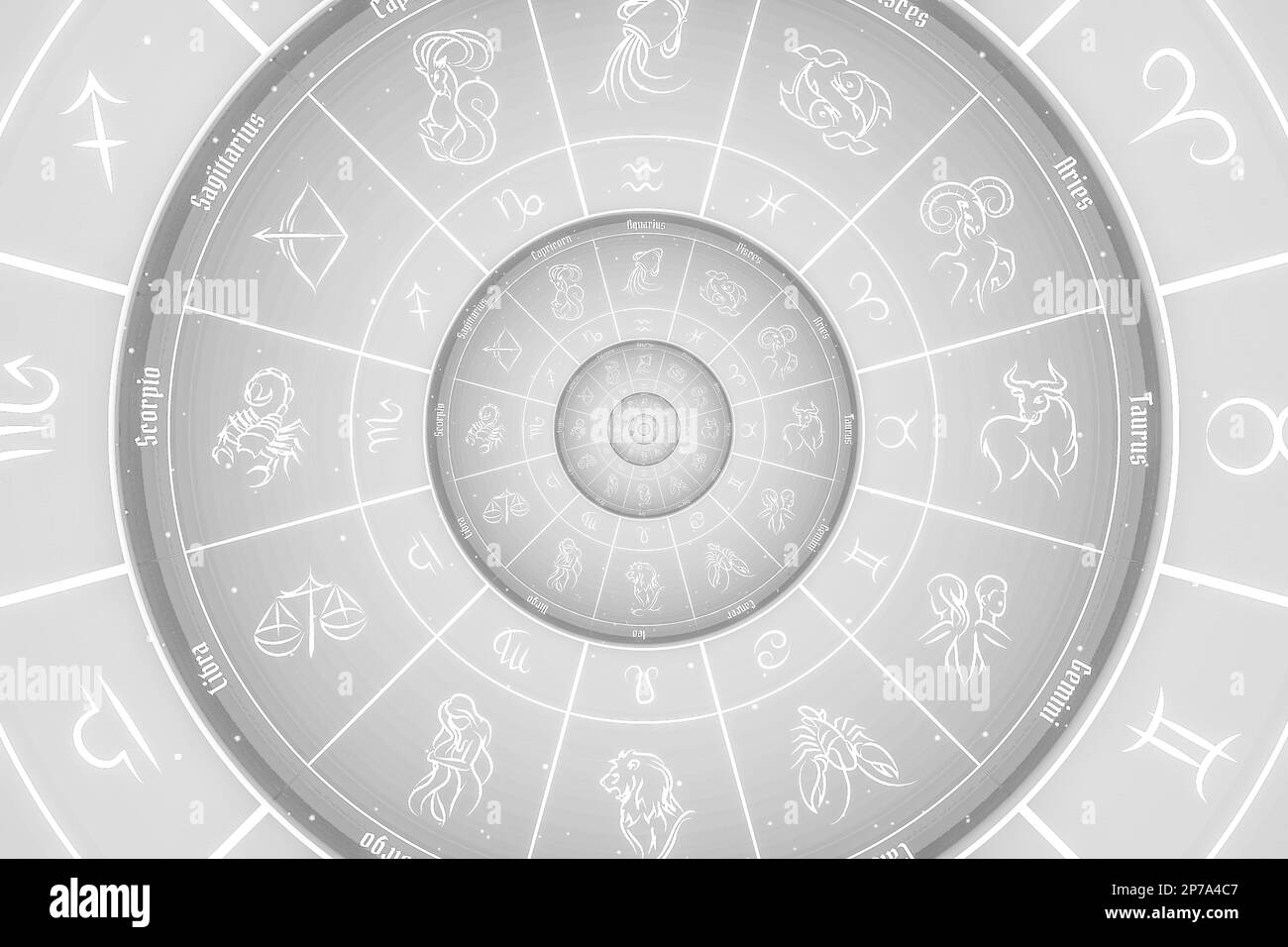 Illustration d'arrière-plan du signe d'astrologie et d'alchimie - blanc Banque D'Images