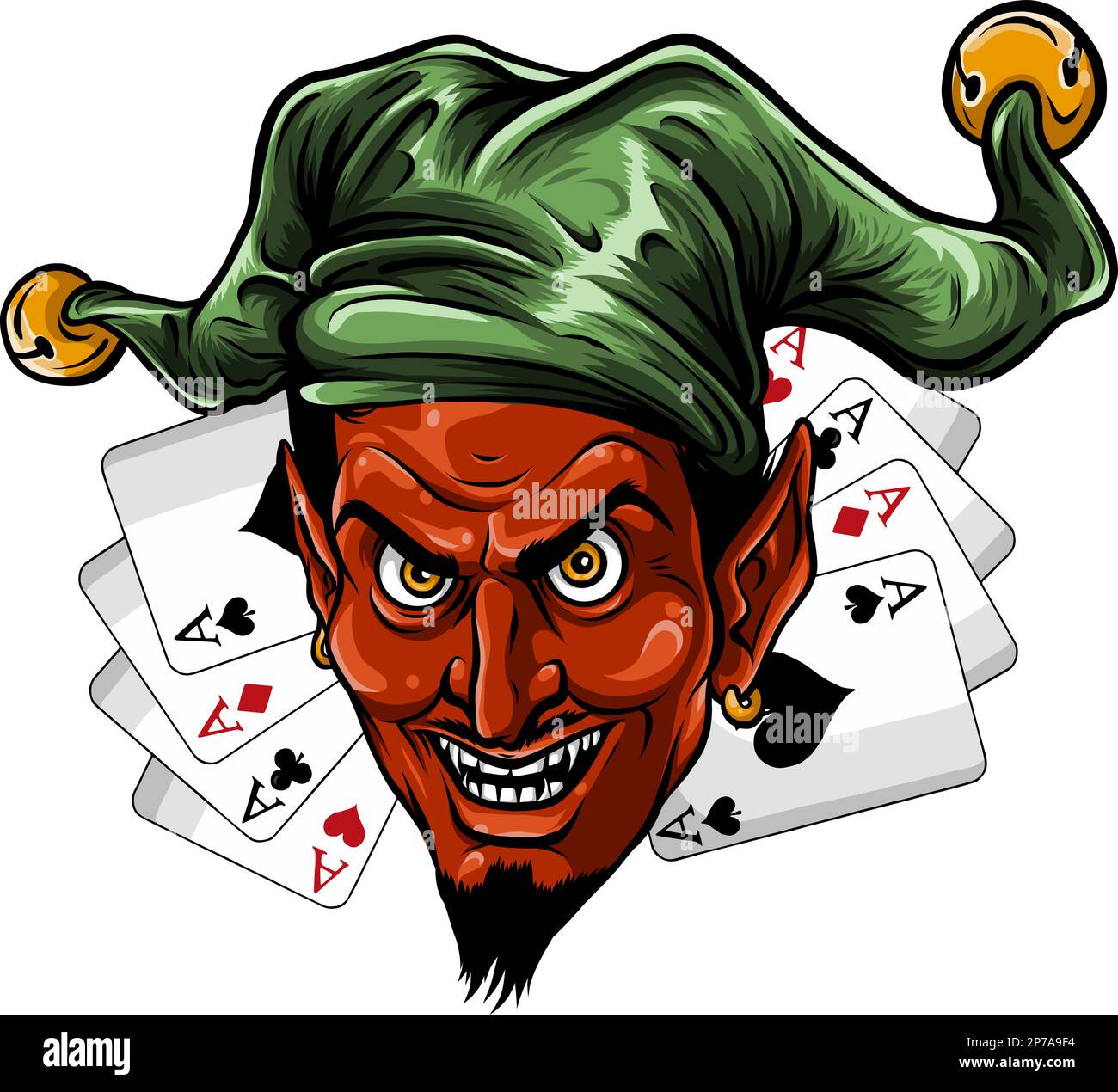 Illustration vectorielle du joker du diable de rire Illustration de Vecteur