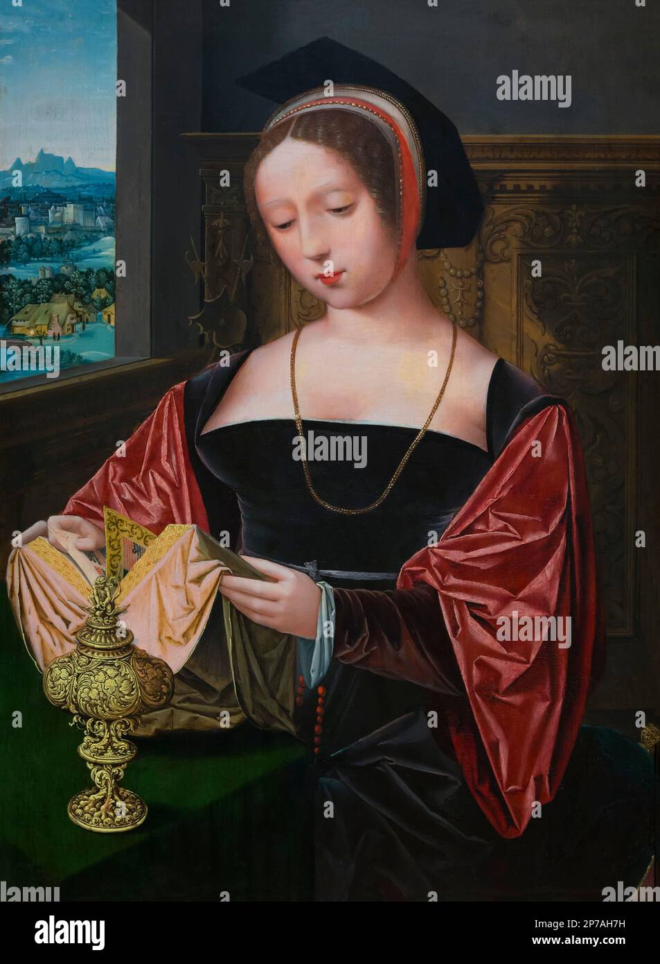 Lecture d'une Dame, Sainte Marie Madeleine, Maître de Femme Half-Lengths, vers 1530, l'Art Institute of Chicago, Chicago, Illinois, USA, Amérique du Nord, Banque D'Images