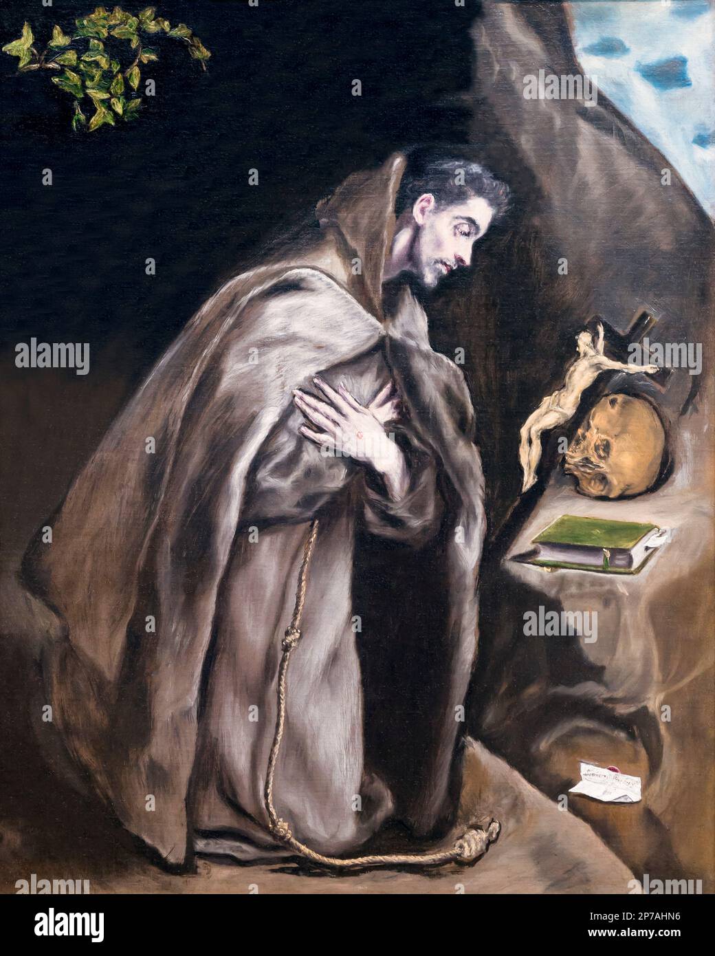 Saint François à genoux dans la méditation, El Greco, 1595-1600, Art Institute of Chicago, Chicago, Illinois, USA, Amérique du Nord, Banque D'Images