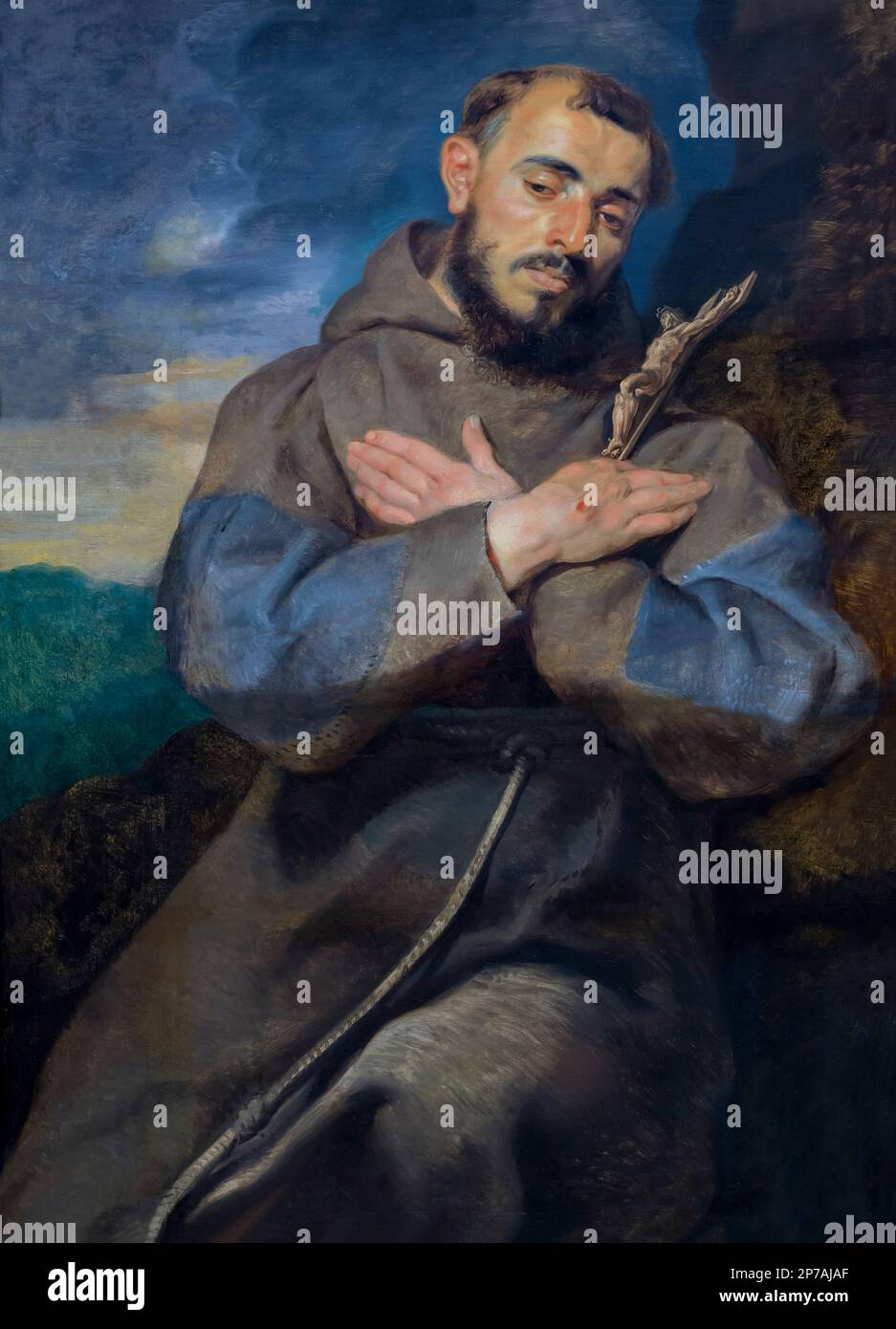 Saint François en méditation, Peter Paul Rubens, vers 1615, l'Art Institute of Chicago, Chicago, Illinois, USA, Amérique du Nord, Banque D'Images