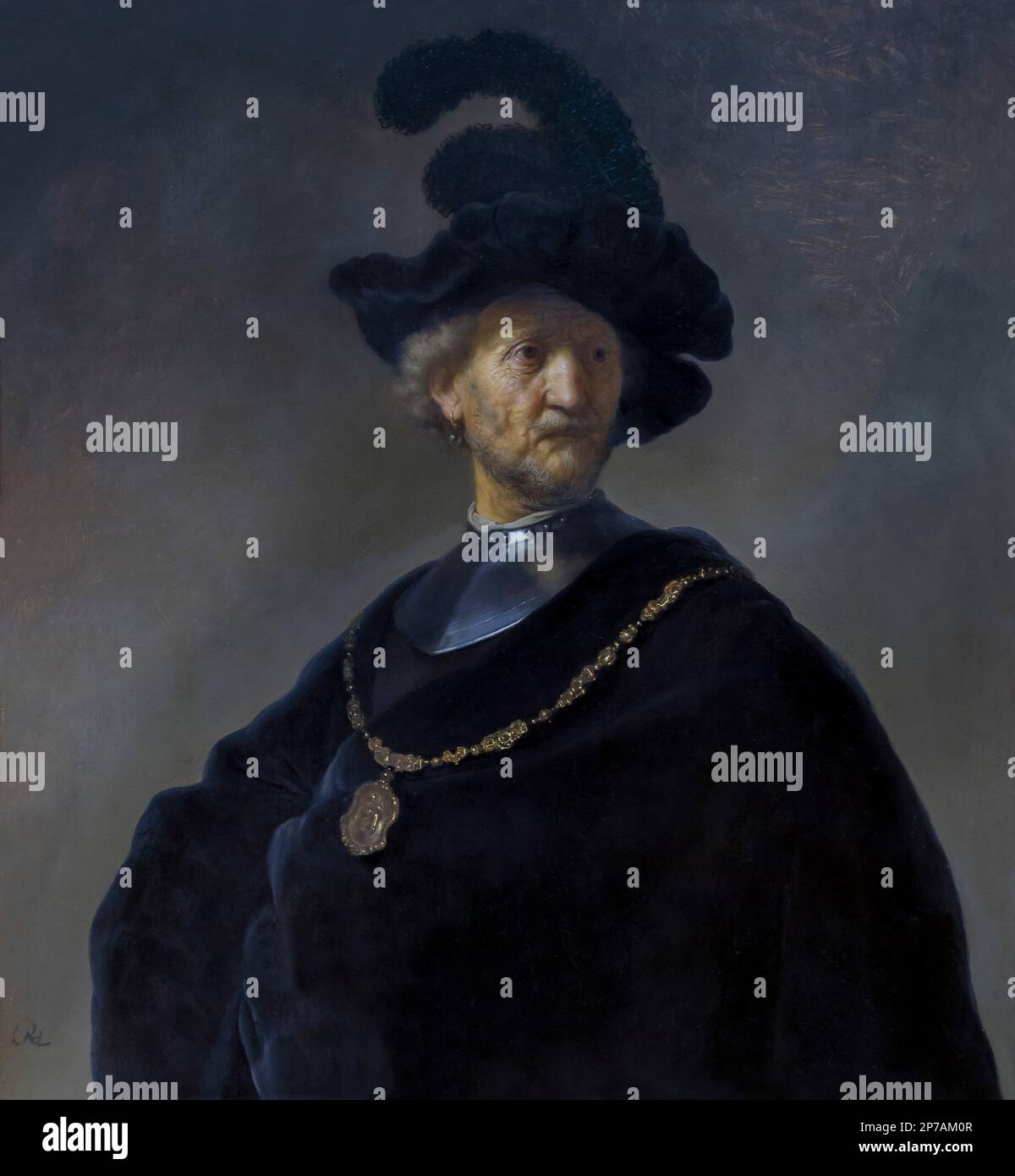 Vieil Homme avec une chaîne d'or, Rembrandt, 1631, Art Institute of Chicago, Chicago, Illinois, USA, Amérique du Nord, Banque D'Images