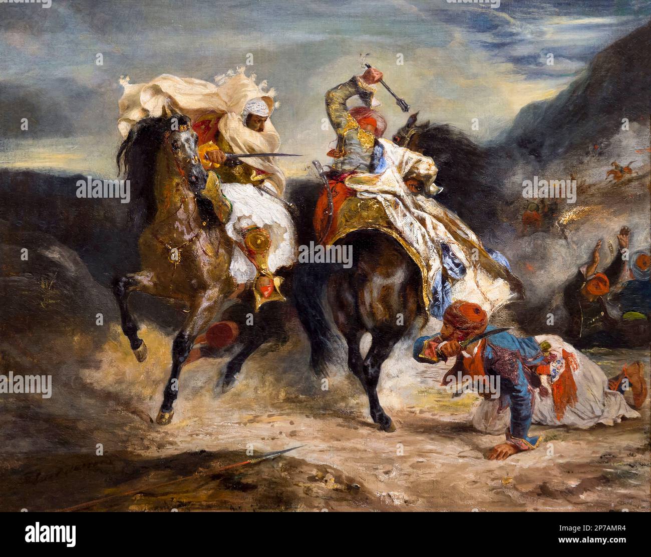 Le combat de l'Giaour et Hassan, Eugène Delacroix, 1826, Art Institute of Chicago, Chicago, Illinois, USA, Amérique du Nord, Banque D'Images
