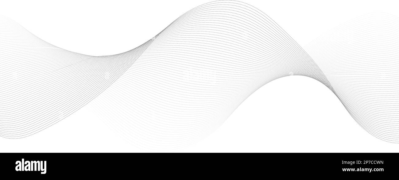 Arrière-plan de la courbe avec une forme lisse. Belle ligne ondulée sur fond blanc. Modèle de bannière horizontale. Modèle futuriste abstrait. Illustration de Vecteur