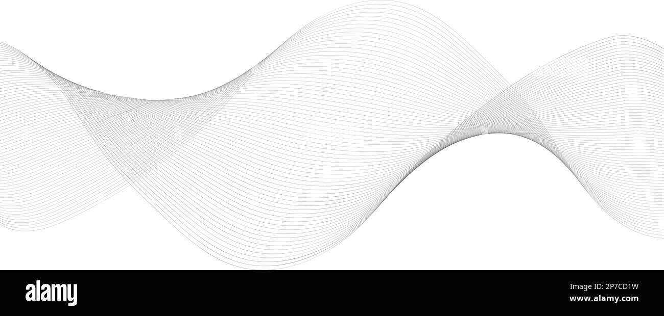 Arrière-plan de la courbe avec une forme lisse. Belle ligne ondulée sur fond blanc. Modèle de bannière horizontale. Modèle futuriste abstrait. Illustration de Vecteur