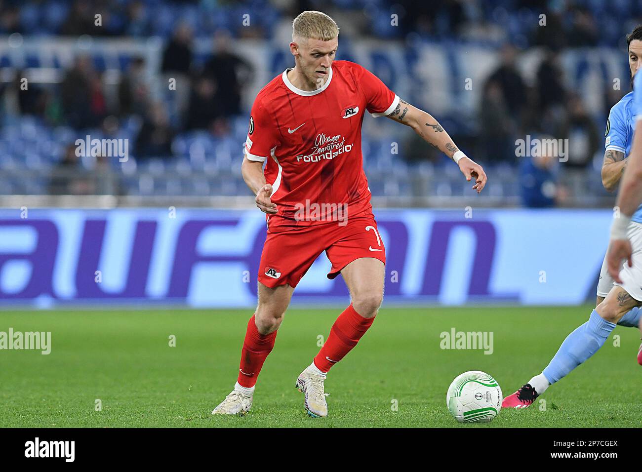 Rome, Latium. 07th mars 2023. Jens Odgaard AZ Alkmaar pendant le match de football UEFA Conférence Ligue série A Match Lazio v AZ Alkmaar, Stadio Olimpico Rome, Italie, 07 mars 2023 Fotografo01 crédit: Agence de photo indépendante/Alamy Live News Banque D'Images