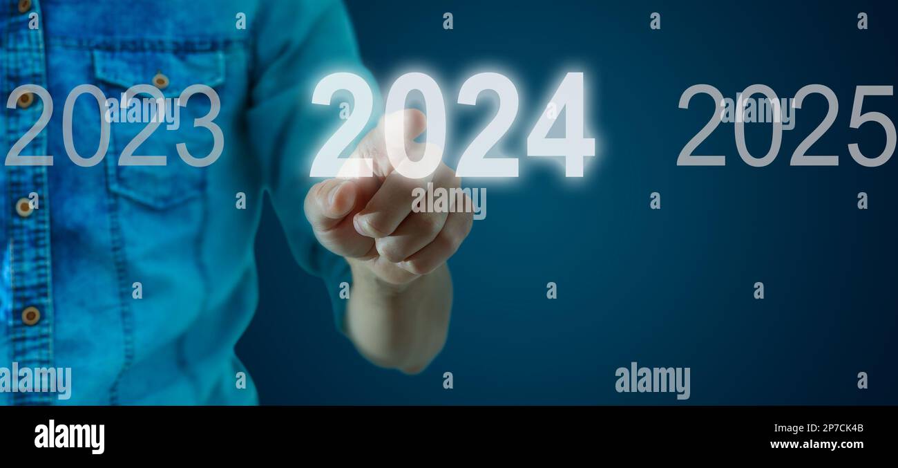 concept de la nouvelle année 2023 2024 2025 et idée de défi commercial