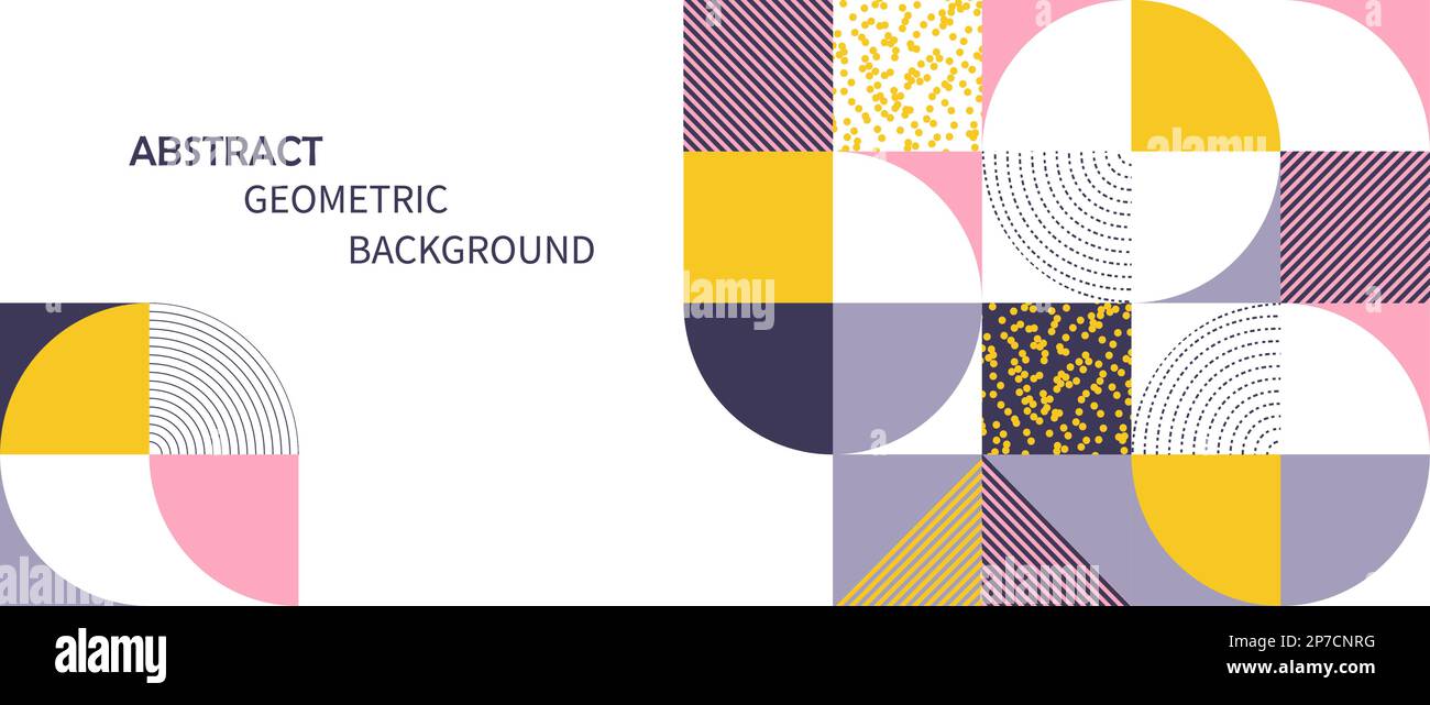 Arrière-plan géométrique moderne abstrait à partir de formes géométriques simples, de cercles, de cercles. Illustration de Vecteur