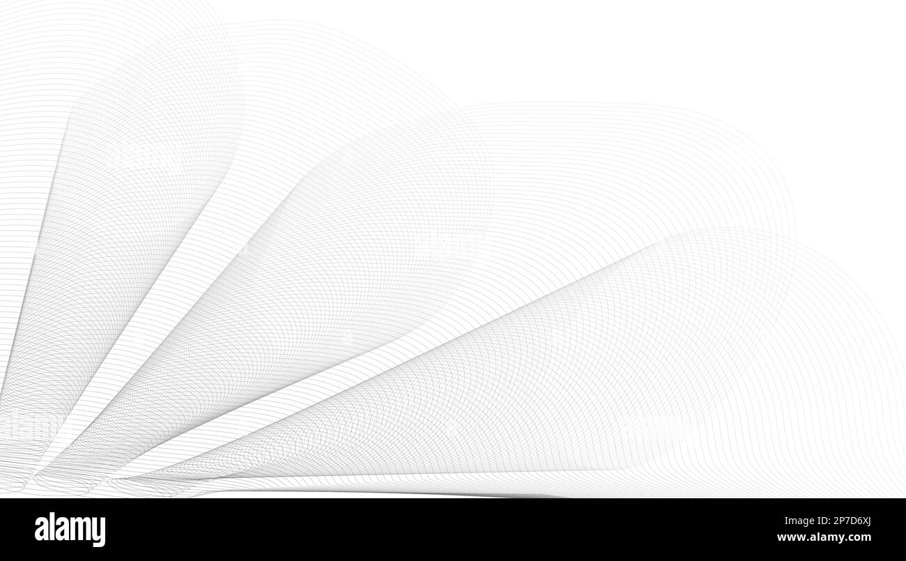 Arrière-plan de la courbe avec une forme lisse. Belle ligne ondulée sur fond blanc. Modèle de bannière horizontale. Modèle futuriste abstrait. Illustration de Vecteur