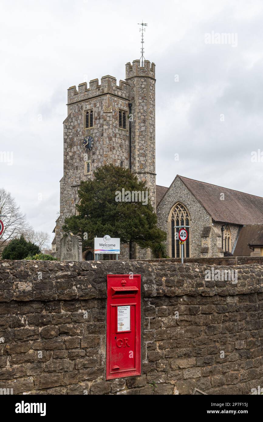 Église St John's Stoke, Stoke Road, Guildford, Surrey, Angleterre, ROYAUME-UNI Banque D'Images