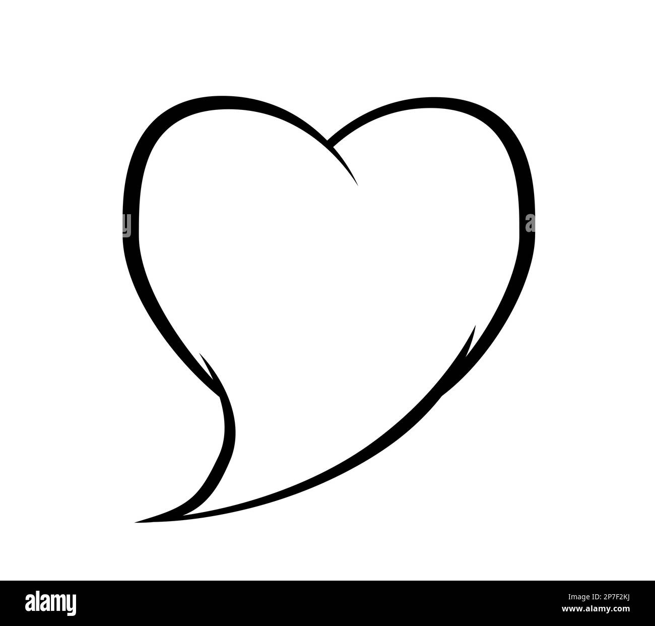 Symbole de bulle de parole en forme de cœur symbole d'amour de message vecteur d'illustration icône Illustration de Vecteur