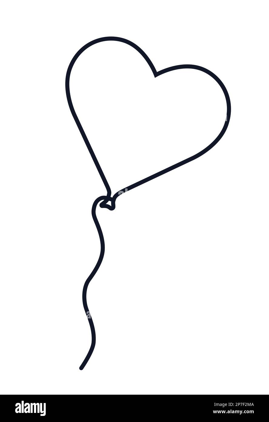 Ballon volant en forme de coeur symbole fête décoration ballon avec coeur forme vecteur icône d'illustration Illustration de Vecteur