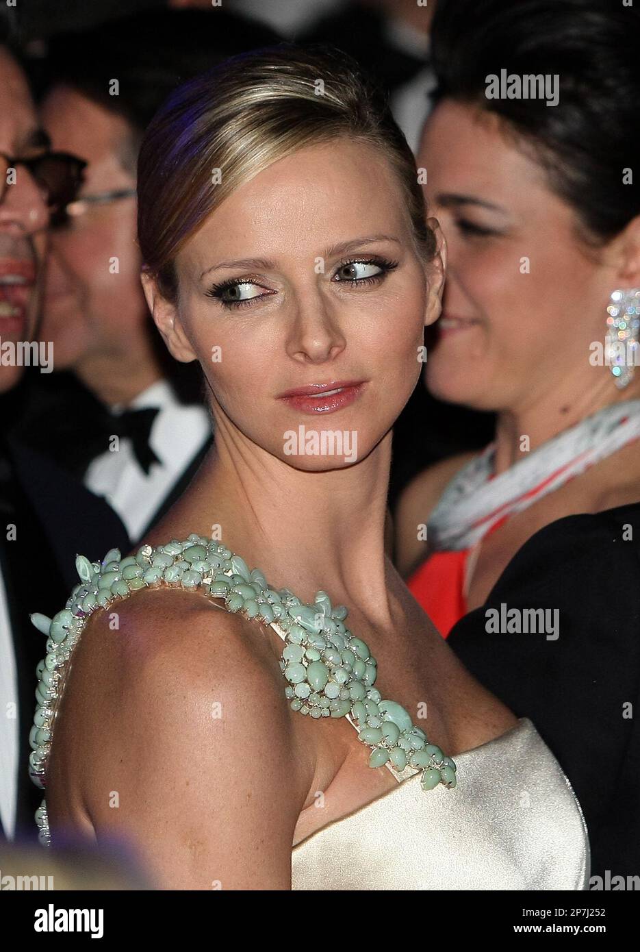 Friend of Prince Albert of Monaco, Charlene Wittstock dances during the "Rose Ball", Saturday, March 27, 2010, in Monaco. (AP Photo/Lionel Cironneau, Pool) Banque D'Images
