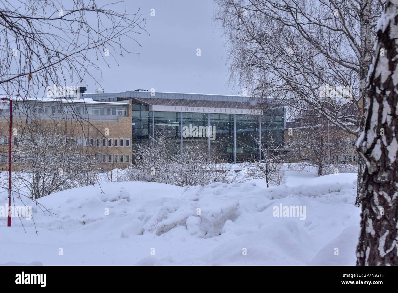 UMEA, SUÈDE - 11 MARS 2023 : Umea, bâtiment universitaire Banque D'Images