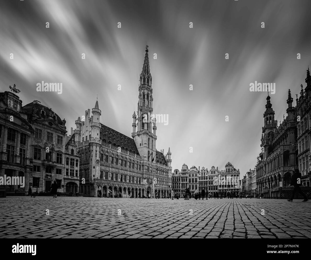 Grand-place Bruxelles en noir et blanc Banque D'Images