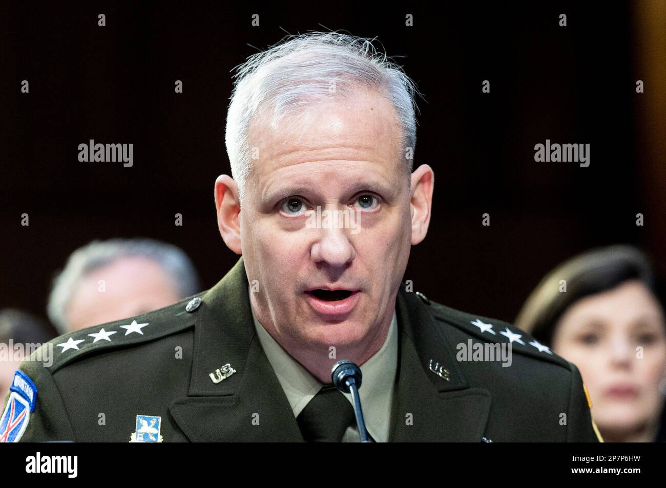 8 mars 2023, Washington, District de Columbia, États-Unis: Le lieutenant-général SCOTT BERRIER, directeur, Agence du renseignement de la défense (DIA), s'exprimant lors d'une audience du Comité du renseignement du Sénat au Capitole des États-Unis. (Credit image: © Michael Brochstein/ZUMA Press Wire) USAGE ÉDITORIAL SEULEMENT! Non destiné À un usage commercial ! Banque D'Images