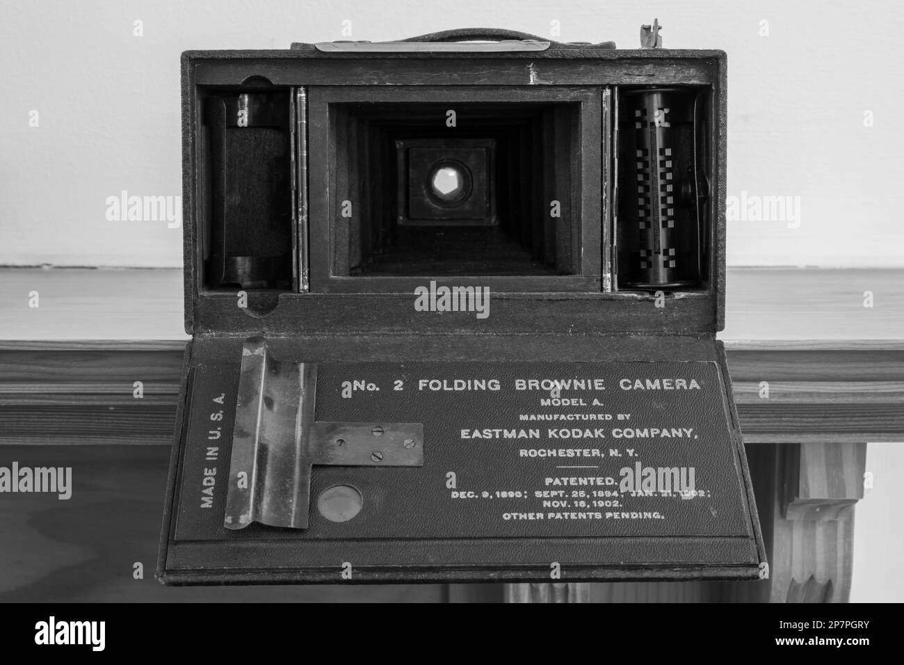 Pitney.Somerset.Royaume-Uni.29 janvier 2023.gros plan d'un modèle numéro 2 Un appareil photo pliable Brownie à partir d'environ 1905 Banque D'Images