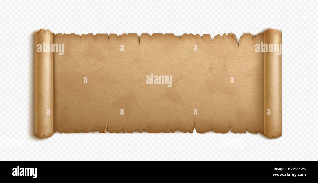 Parchemin Roule Vieux papier ou rouleau parchemin. Texture papyrus ancienne. Manuscrit ...