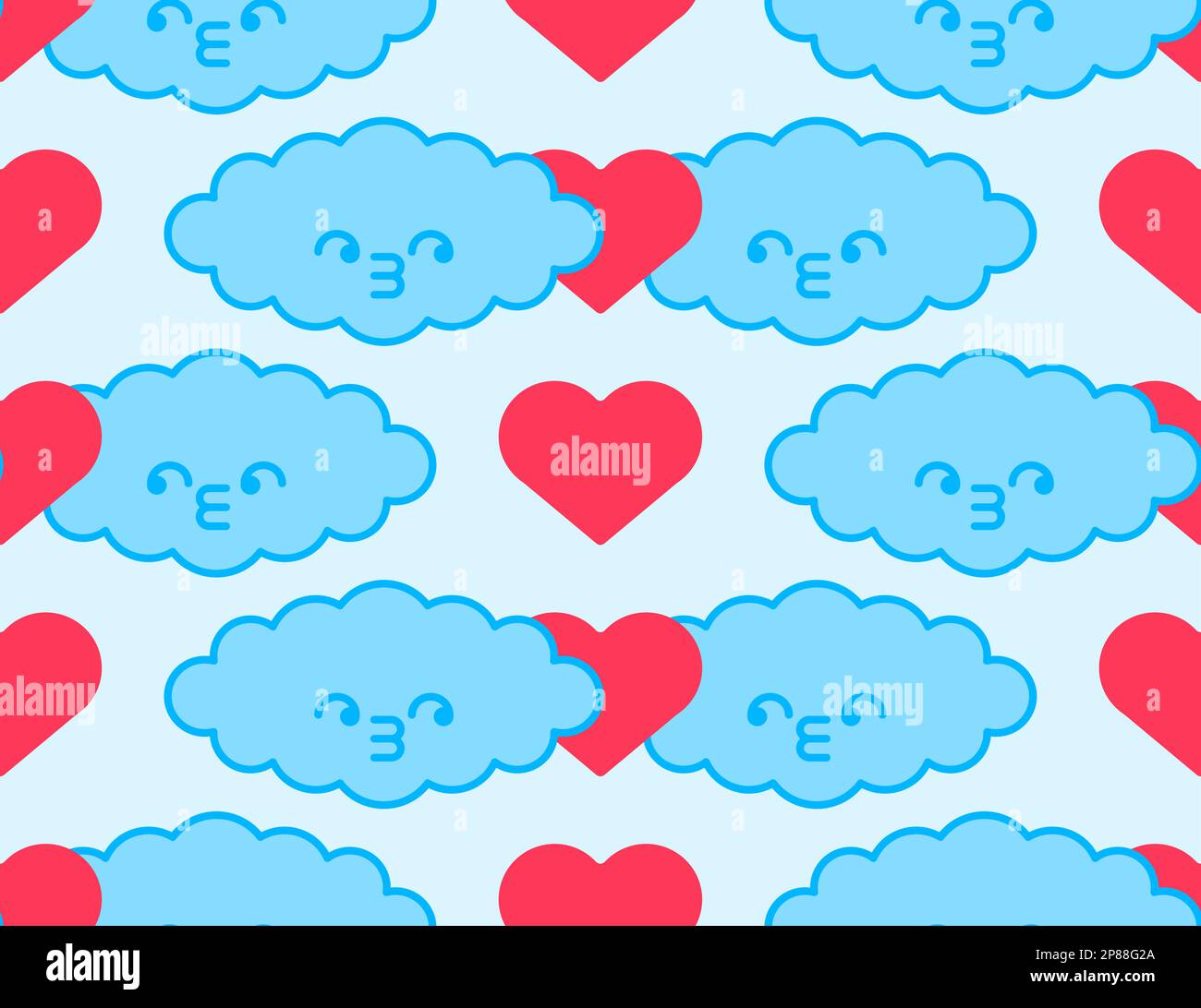 Les nuages couple love motif sans coutures. Le Cloud est dans l'arrière-plan amoureux. Décoration de tissu pour enfants Illustration de Vecteur