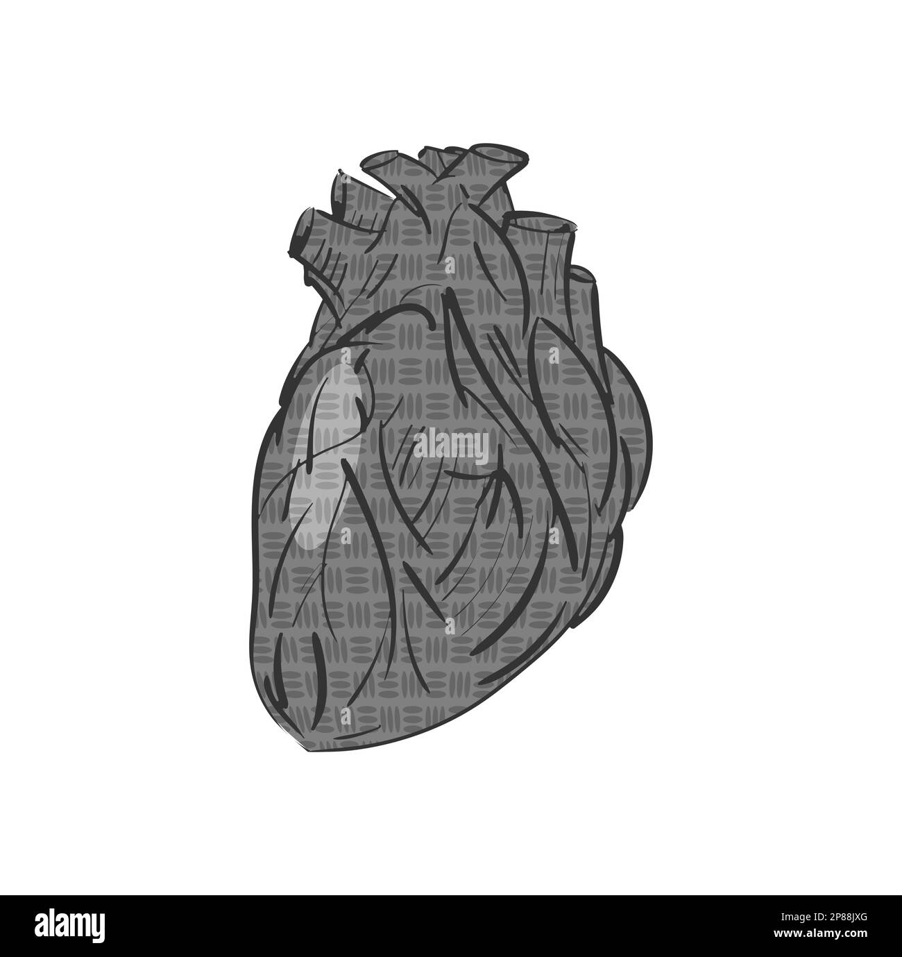 Esquisse de tatouage anatomique de coeur de fer. Illustration vectorielle Illustration de Vecteur