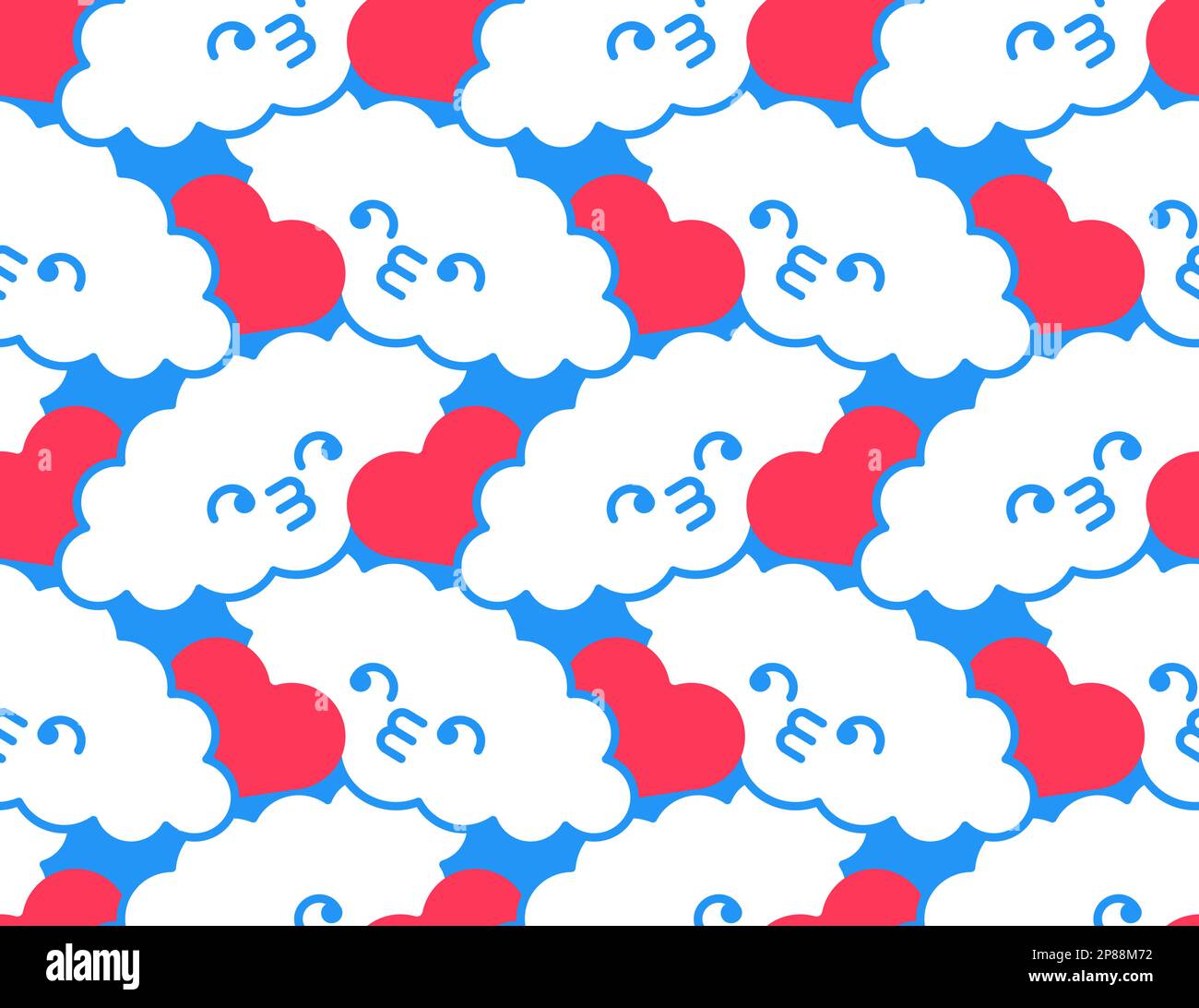 Les nuages couple love motif sans coutures. Le Cloud est dans l'arrière-plan amoureux. Décoration de tissu pour enfants Illustration de Vecteur