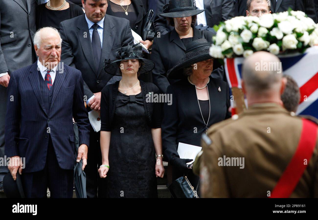 Sally Thorneloe, centre, wife of Lieutenant-Colonel Rupert Thorneloe ...