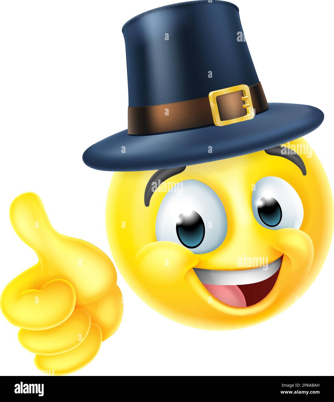 L'icône du craon Emoji de Thanksgiving Pilgrim Emoticon Illustration de Vecteur